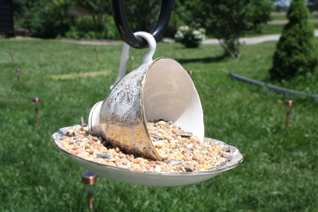 bird feeder cup and saucer